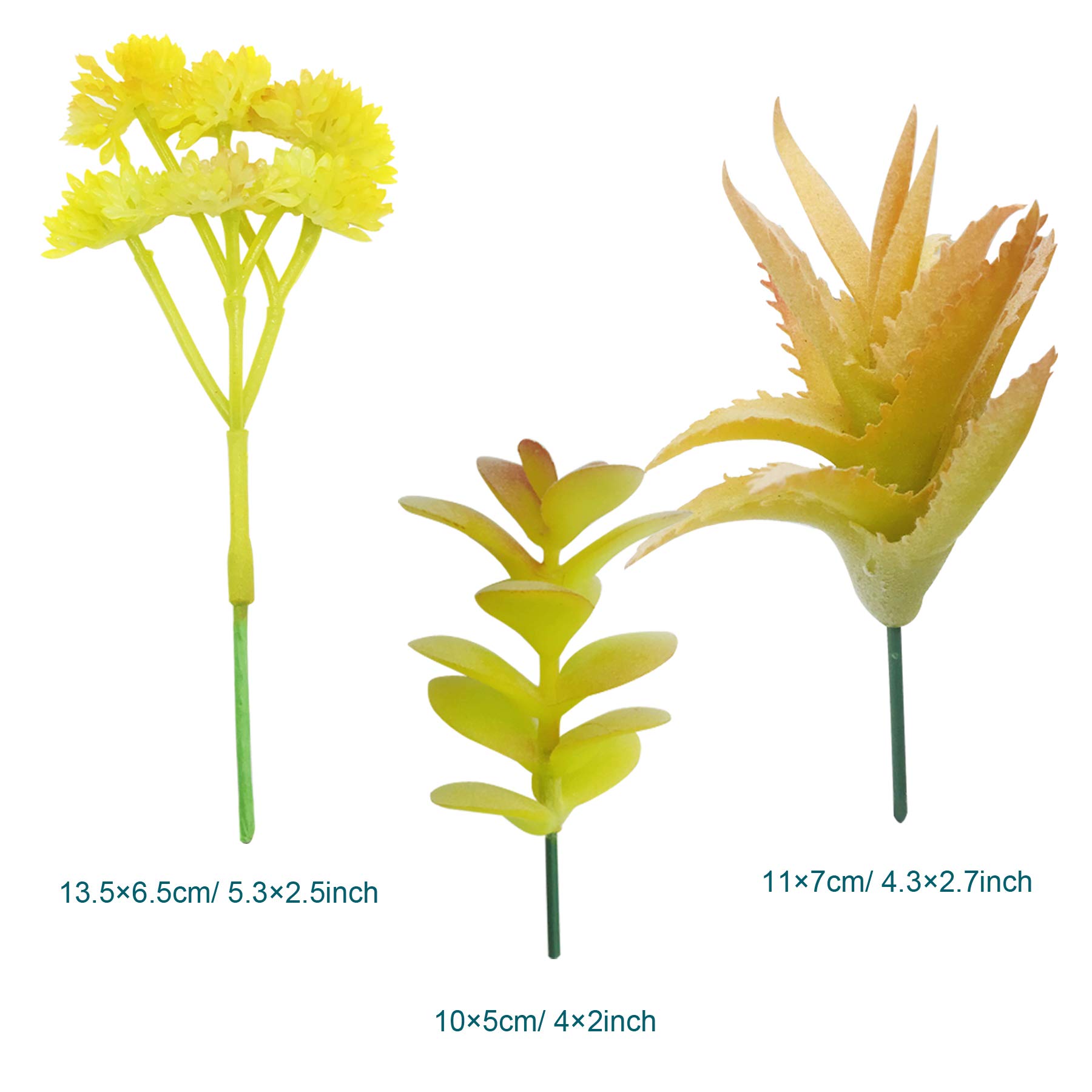 Cayway Plante Succulente Artificielle Jaune 10 Pièces Déco