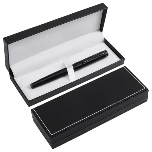 BENECREAT boîte stylo cuir noir velours lot 2