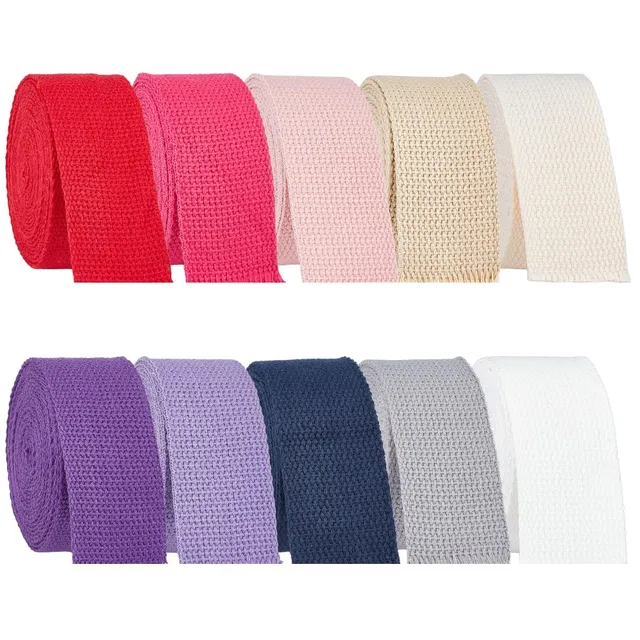 BENECREAT Sangles Sergé Coton 38 mm 10 Couleurs 30 m
