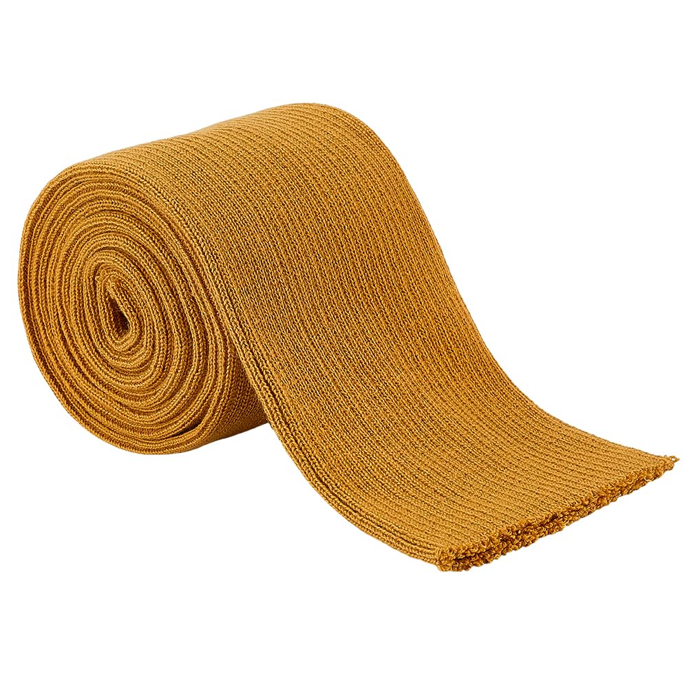 BENECREAT Manchette Côte 100x7cm Tissu Gris Coton Élastique
