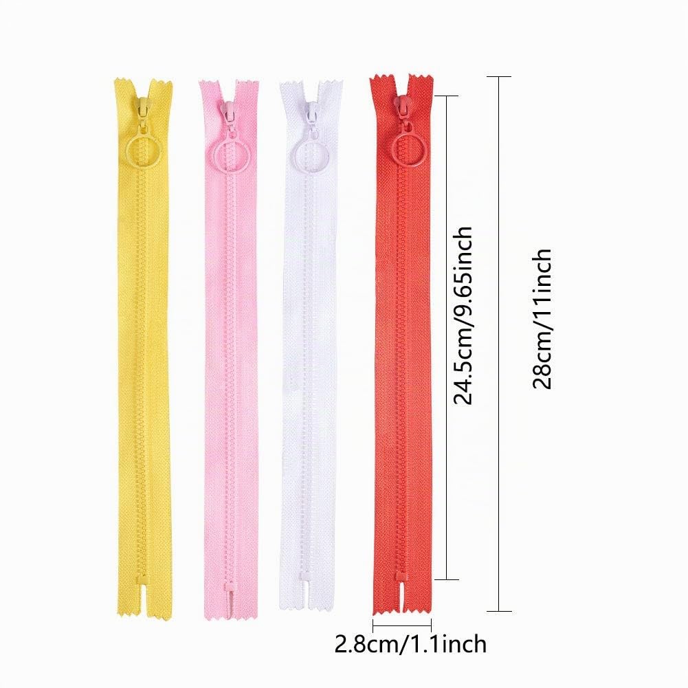BENECREAT Fermeture Éclair Nylon Anneau 25cm 36 Pcs 12 Couleurs