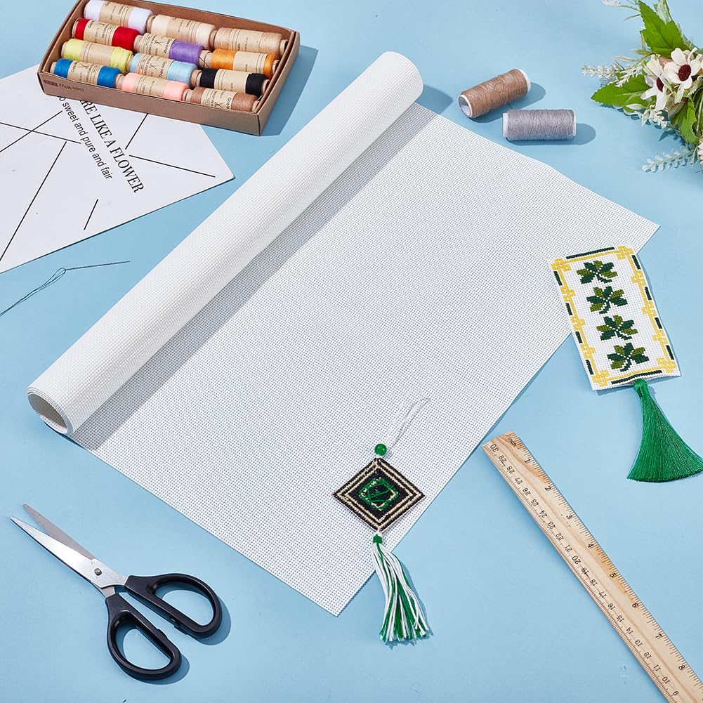 BENECREAT Toile Aïda Plastique 14CT blanche 100x40cm