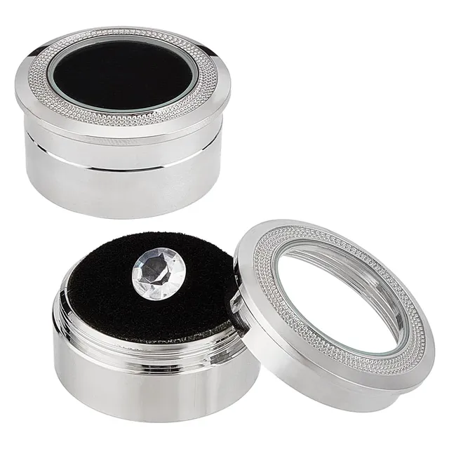 BENECREAT Boîtes Cadeaux Bijoux Fenêtre Verre 3,2x1,6 cm 2 Pcs