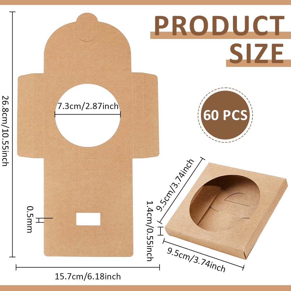 BENECREAT Boîte Papier Fenêtre 95x95mm Savon Cadeau