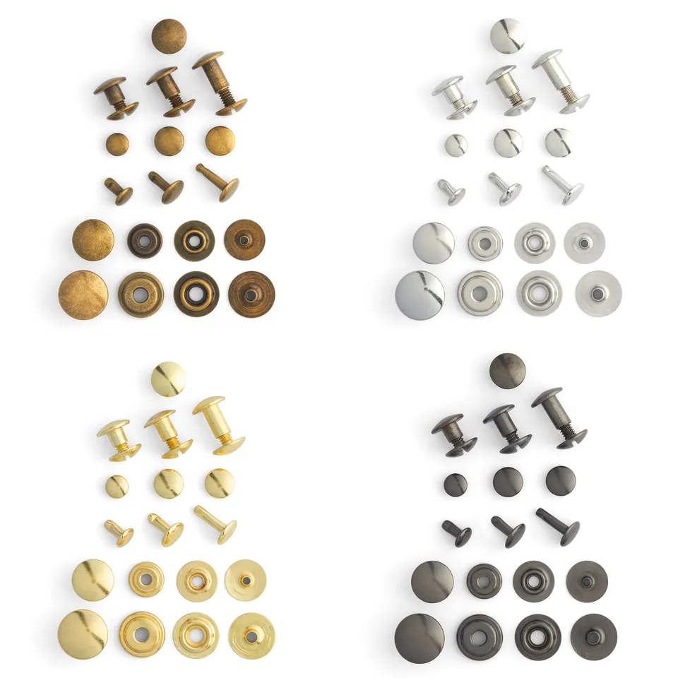 Tandy Leather attaches cuir lot vis rivets nickel 160 jeux