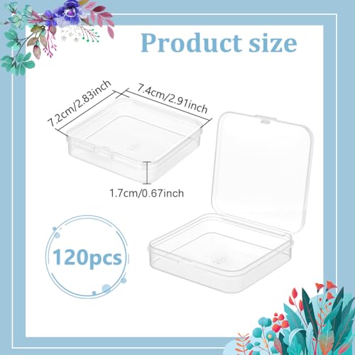 BENECREAT Boîte Rangement Carrée Transparente 120pcs 7,2cm