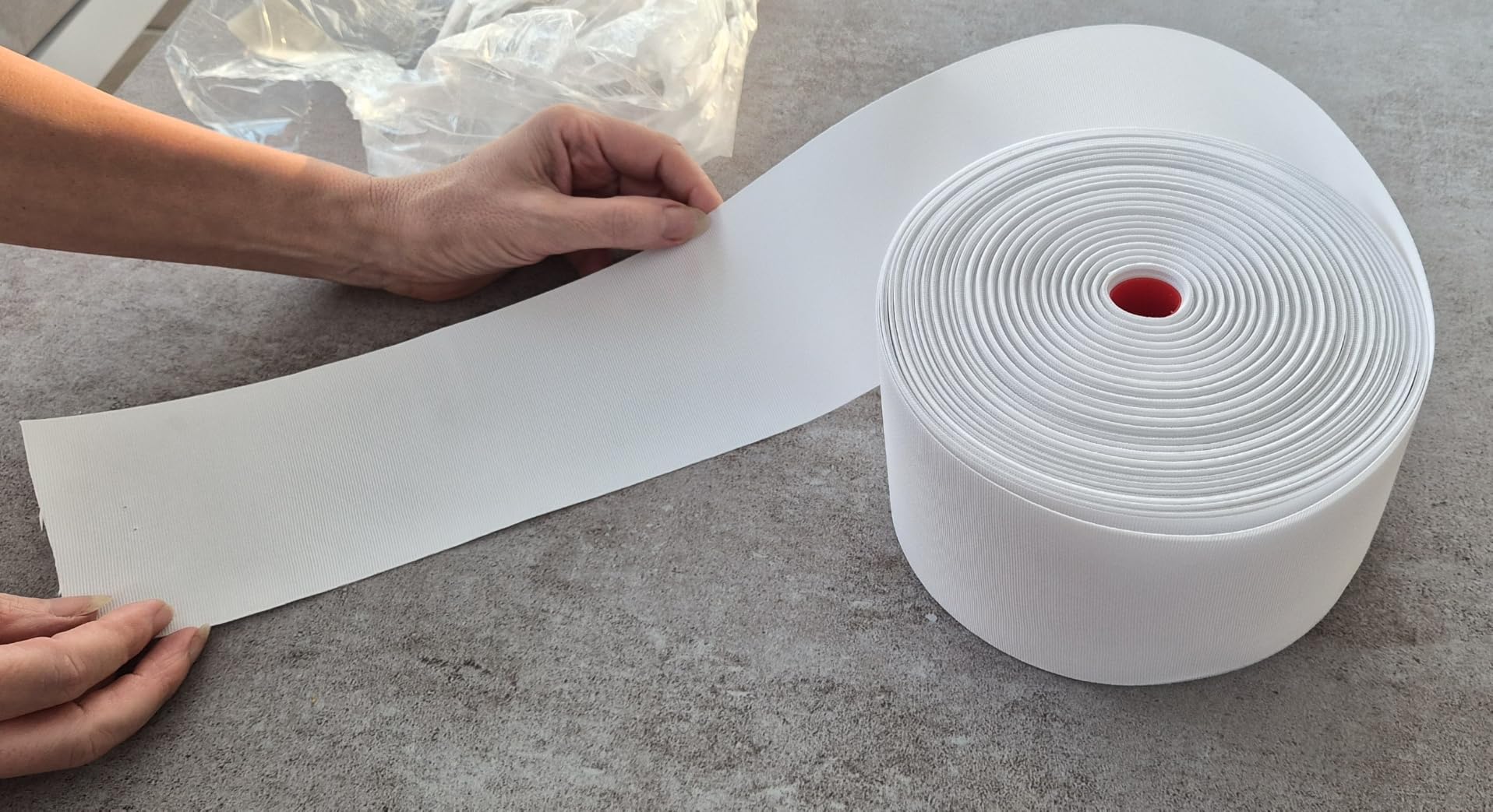 BENECREAT ruban rideau blanc tissé 82mm 50m
