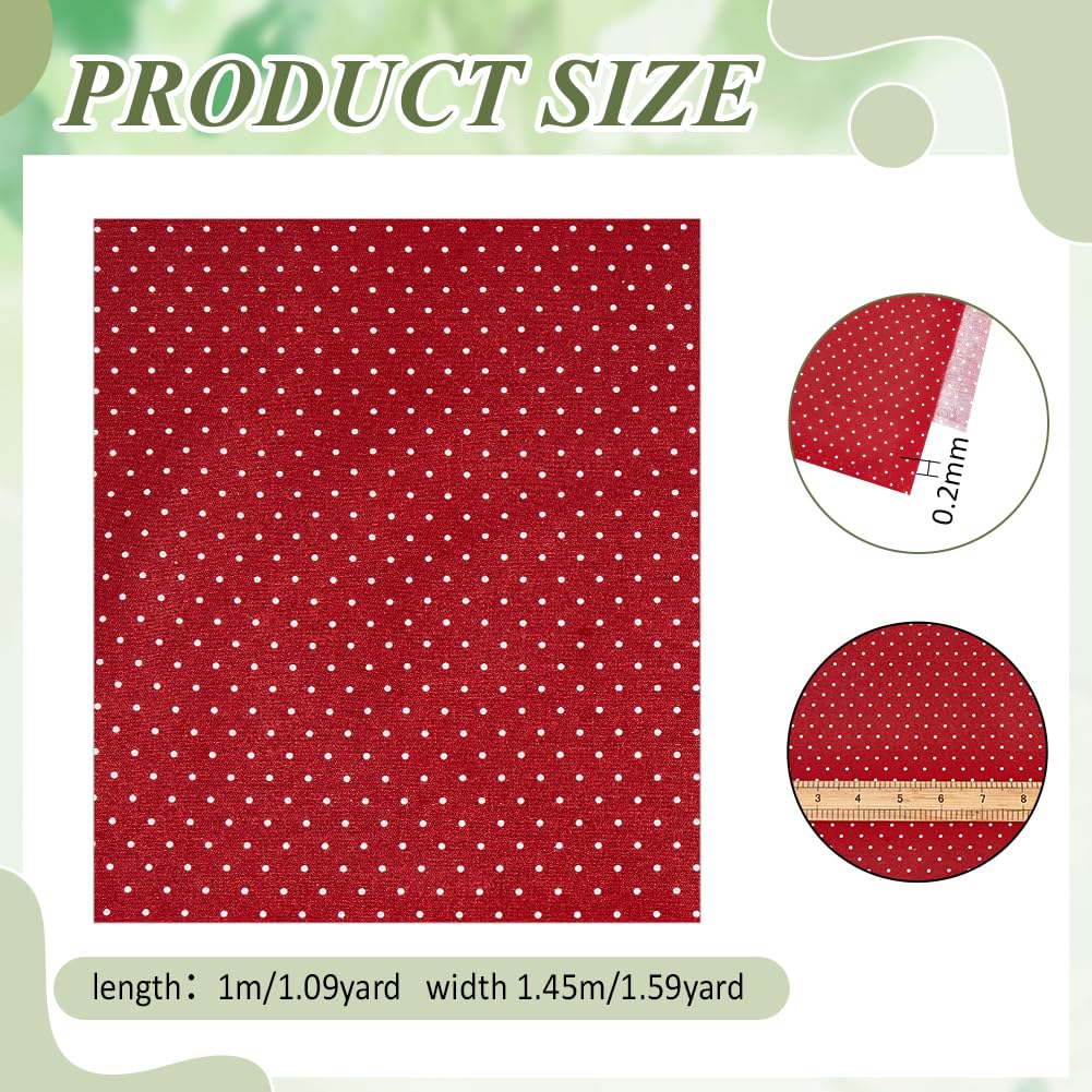 BENECREAT tissu coton à pois rouge foncé 1x1,45m doux