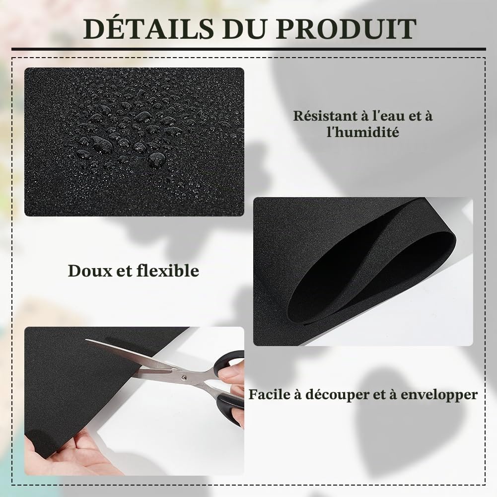 BENECREAT Mousse EVA feuille noire 300x30cm 0,8mm