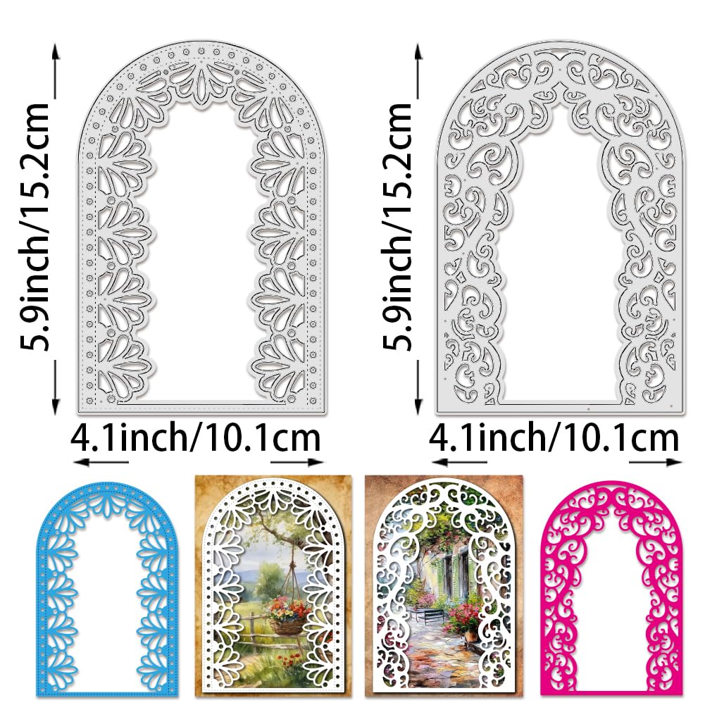 BENECREAT dies arc dentelle vintage fleur 101x152mm lot 2