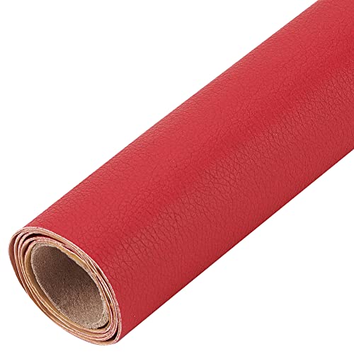 BENECREAT patch cuir synthétique autocollant rouge 60x30cm