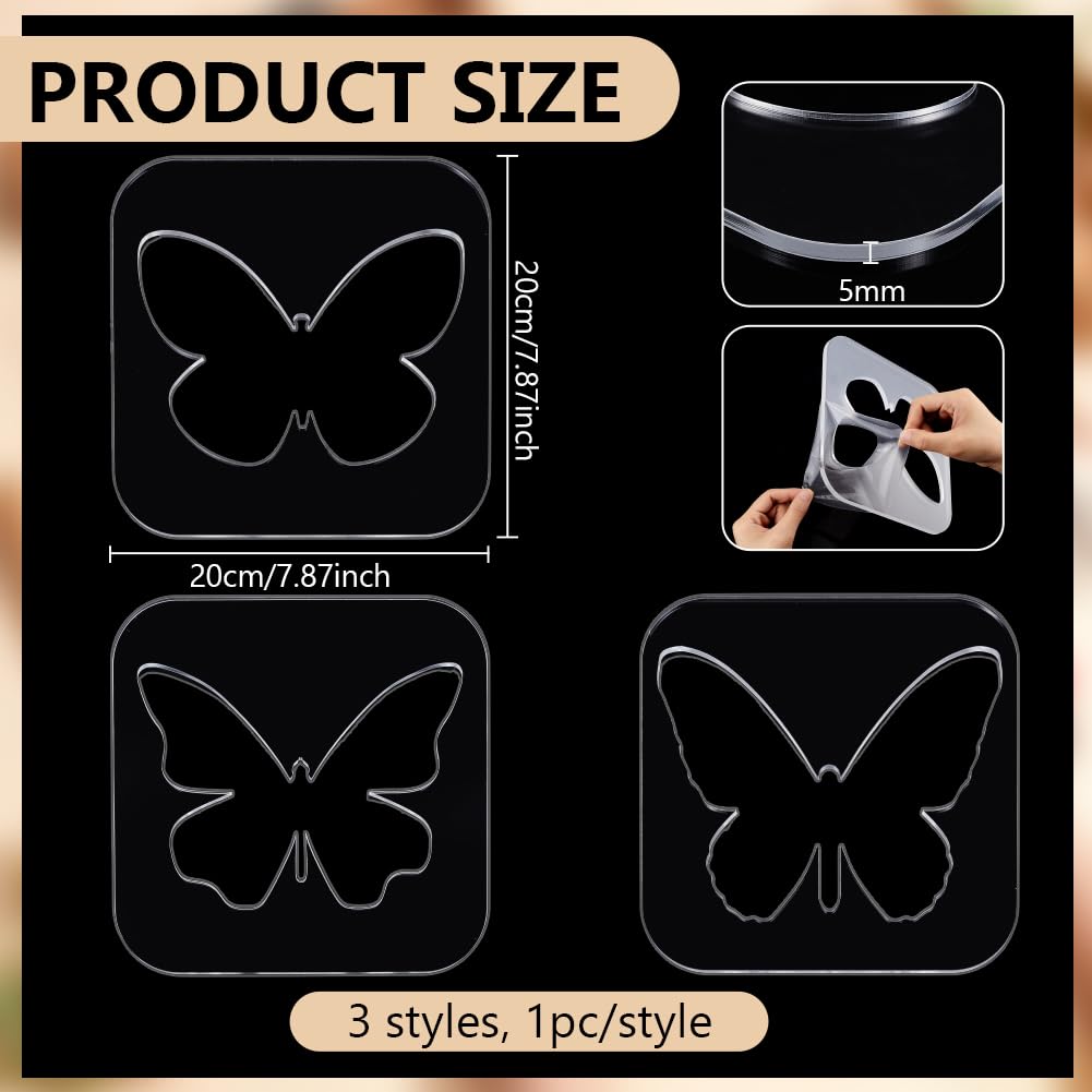 BENECREAT papillon gabarits routeur acrylique 200mm lot 3