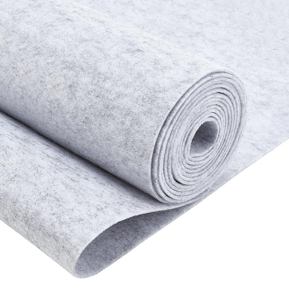 BENECREAT Feutre Tissu Rouleau 3m x 24cm 2mm Gris Clair