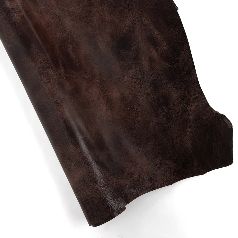 Tandy Leather Vintage coude buffle cuir chocolat 8 oz