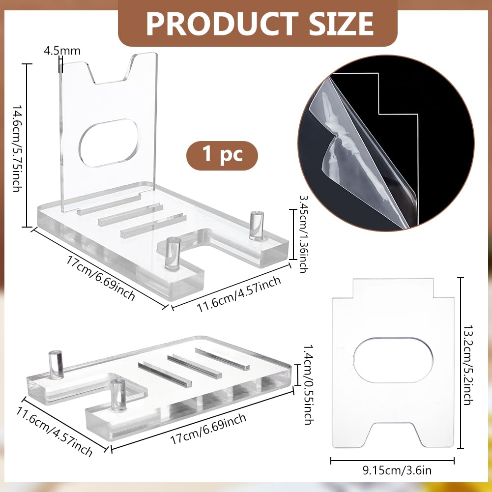 BENECREAT Support Chevalet Acrylique Transparent Réglable 17x11,6cm