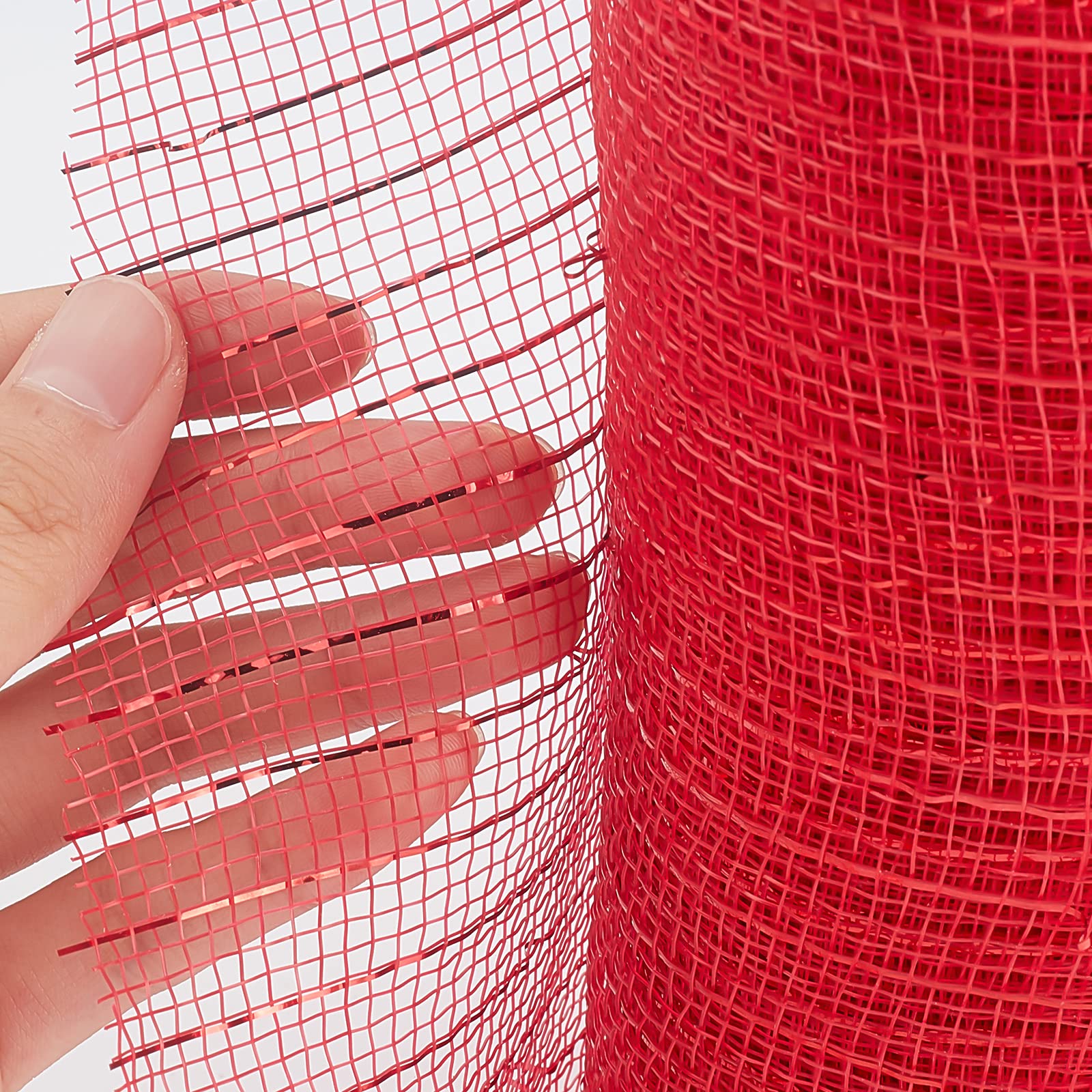 BENECREAT Ruban Maille Métallique 2x9m Rouge Vert 25,5cm
