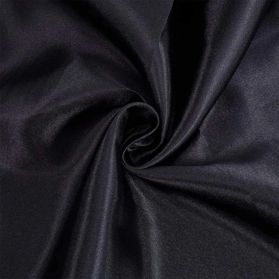 BENECREAT Satin Brillant Tissu Noir 5m x 152cm