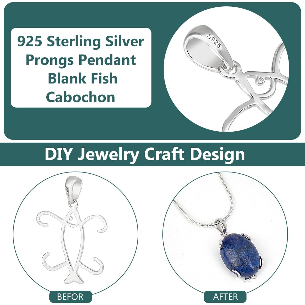 BENECREAT base pendentif poisson argent 925 lot 2