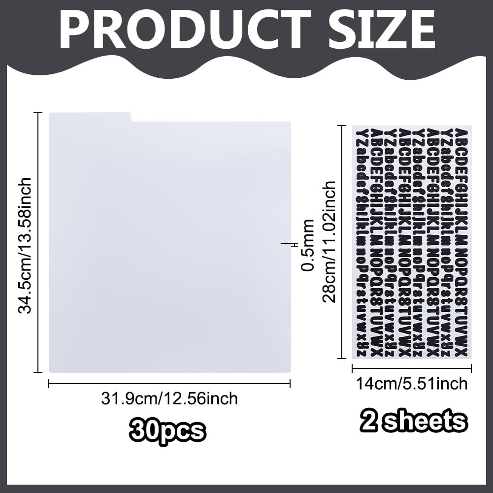 BENECREAT Séparateurs disques PP blanc 30 pcs 345x319mm alphabet