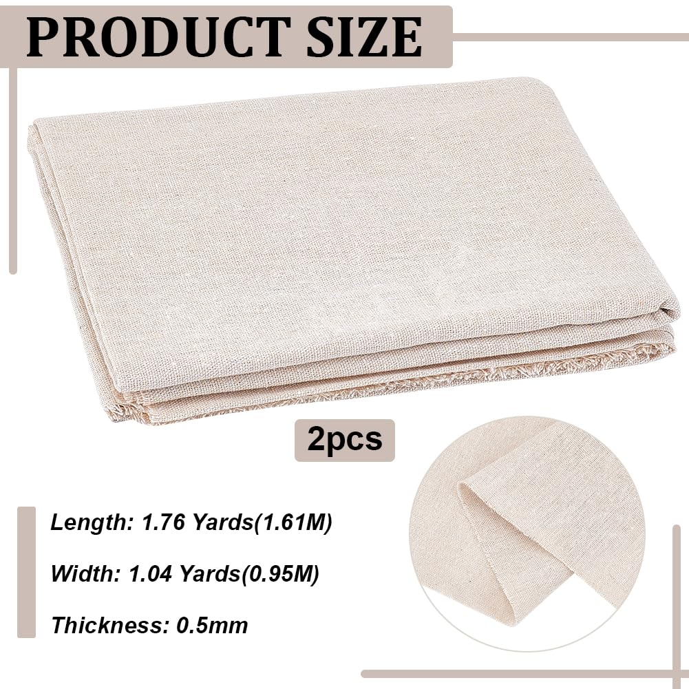 BENECREAT Toile Lin Poterie Beige 2 Pcs 161 cm