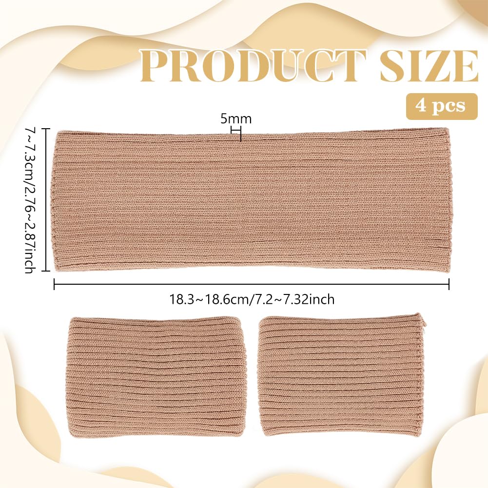 BENECREAT tissu côtes poignets tan 4 pièces polyester