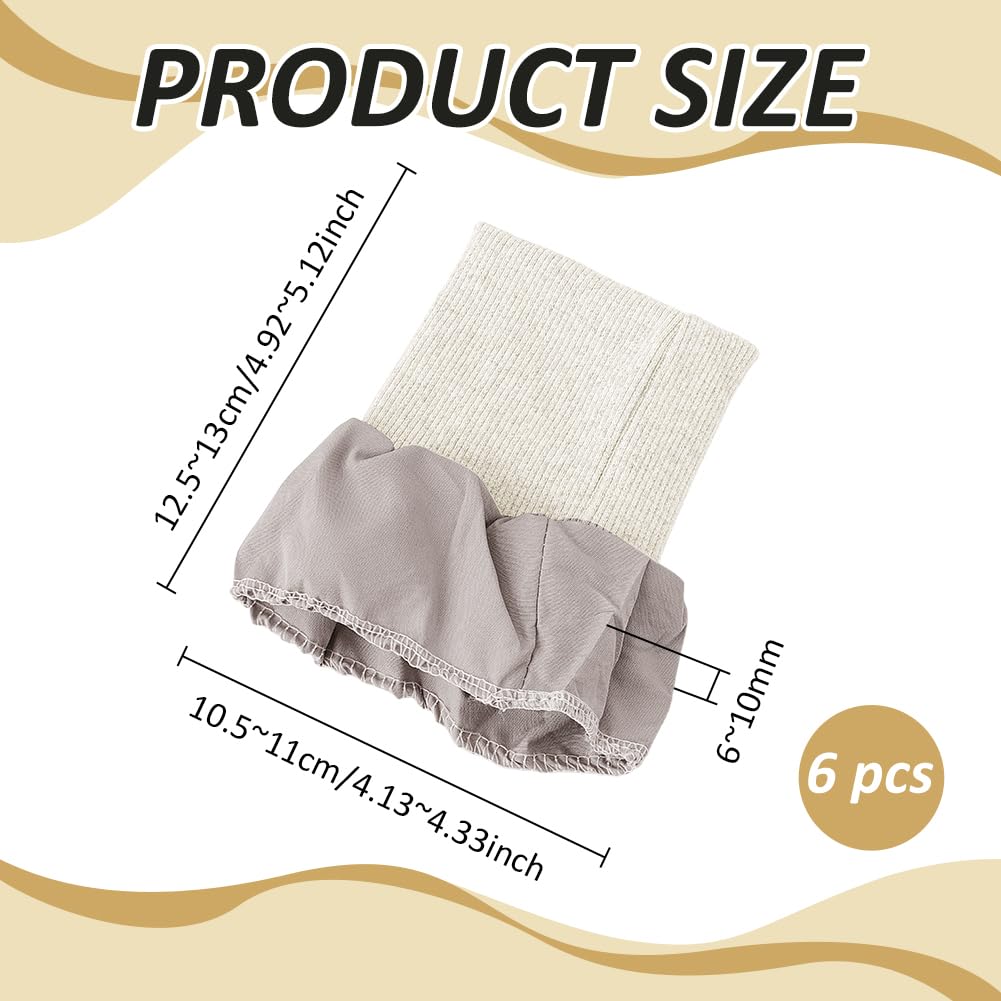 BENECREAT poignets tubulaires gris côte tricot lot 3 paires