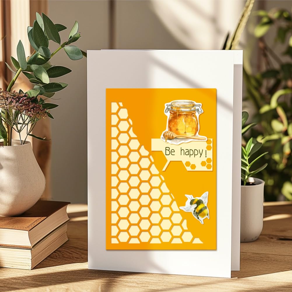 BENECREAT Matrices de Découpe Fond Maille Nid d'Abeille 2 Pcs