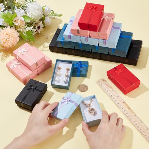 BENECREAT boîte cadeau bijoux 8,4cm 5 couleurs 75pcs