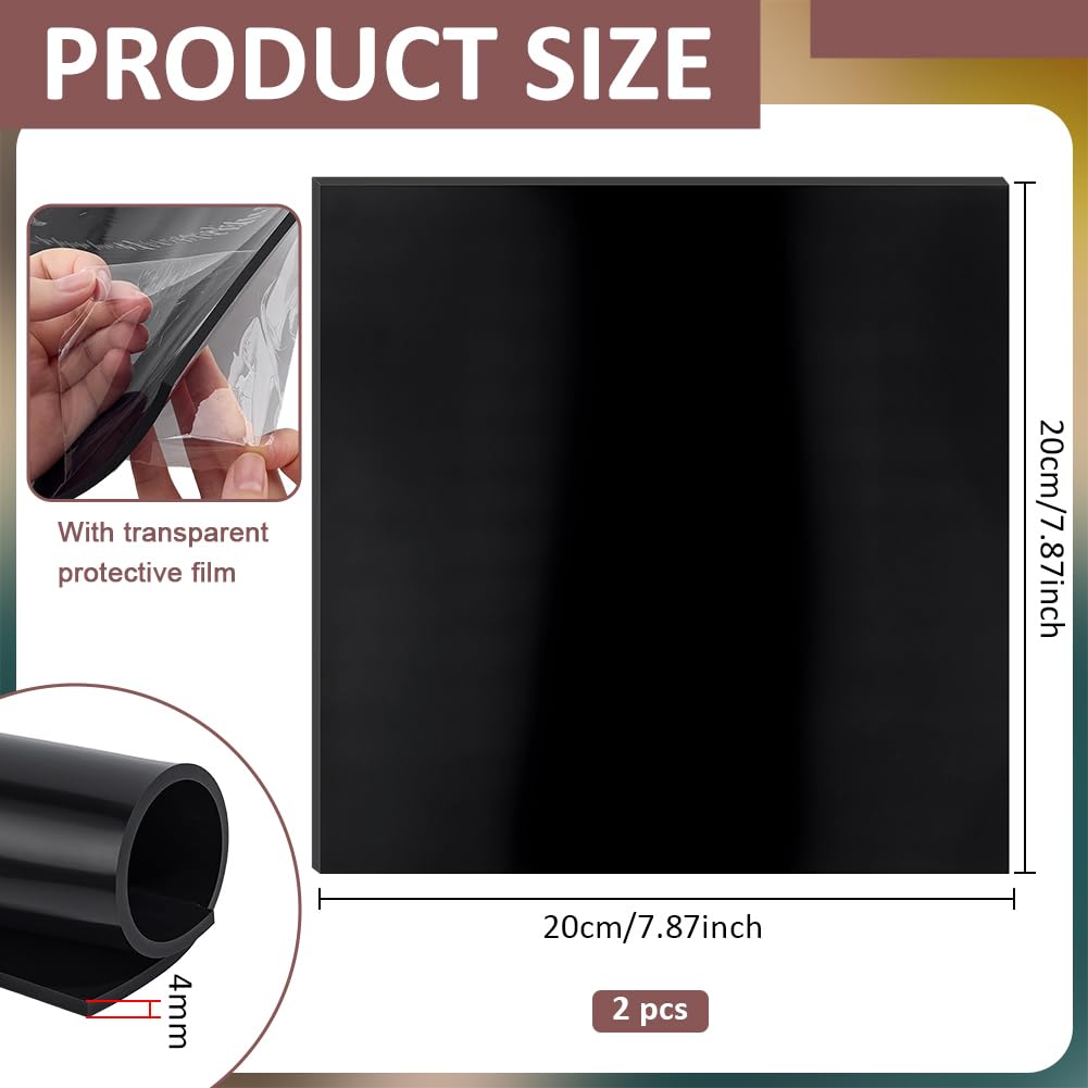 BENECREAT feuille silicone 200x200x4mm noire 2pcs haute température
