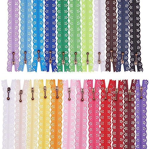 BENECREAT fermetures éclair dentelle nylon 40 cm 48 pcs