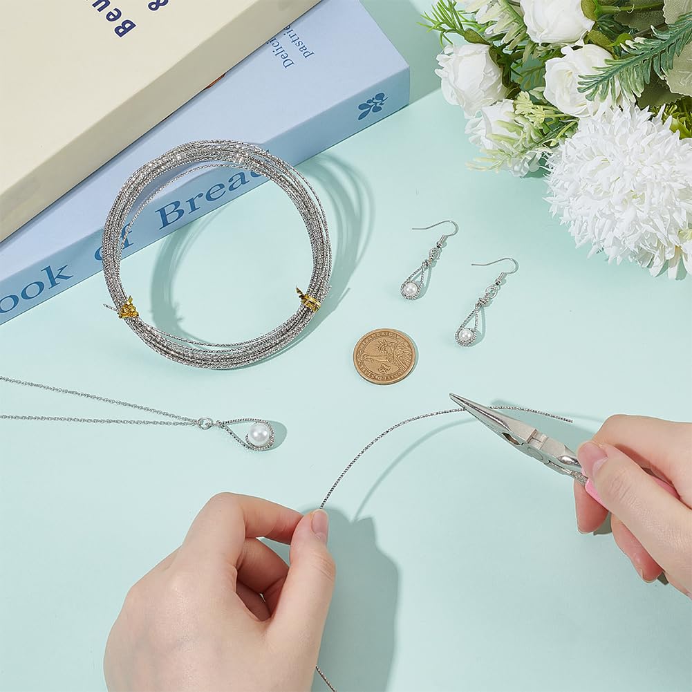 BENECREAT fil laiton texturé platine 8m 1,2mm bijoux