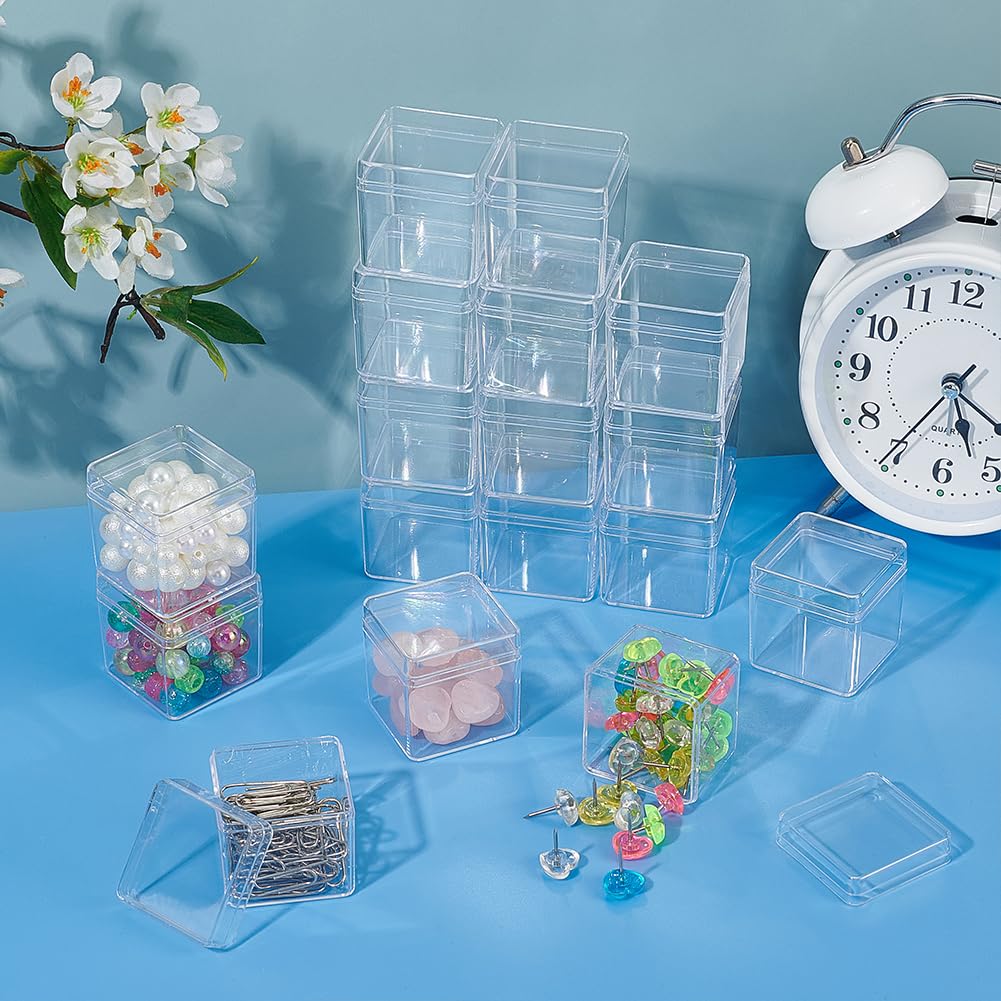 BENECREAT boîte rangement perles carrée lot 18 4 cm