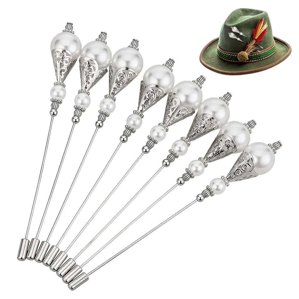 BENECREAT 8 épingles chapeau perle laiton platine 125mm