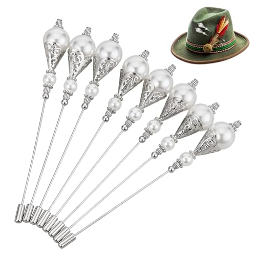 BENECREAT 8 épingles chapeau perle laiton platine 125mm
