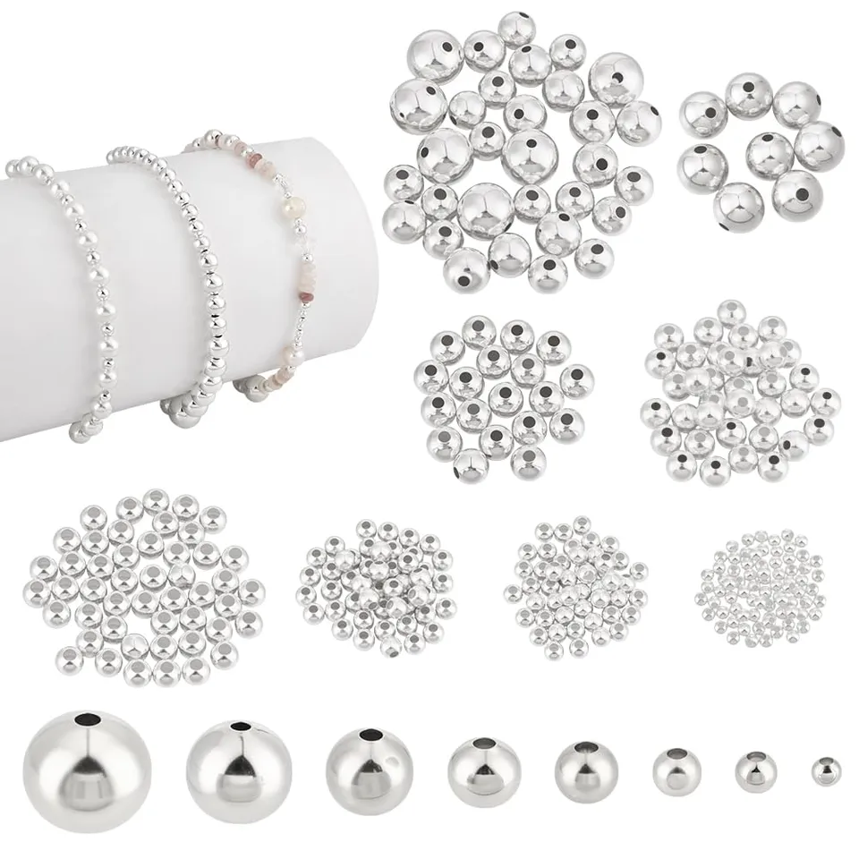 BENECREAT Perles intercalaires laiton argent 925 283pcs