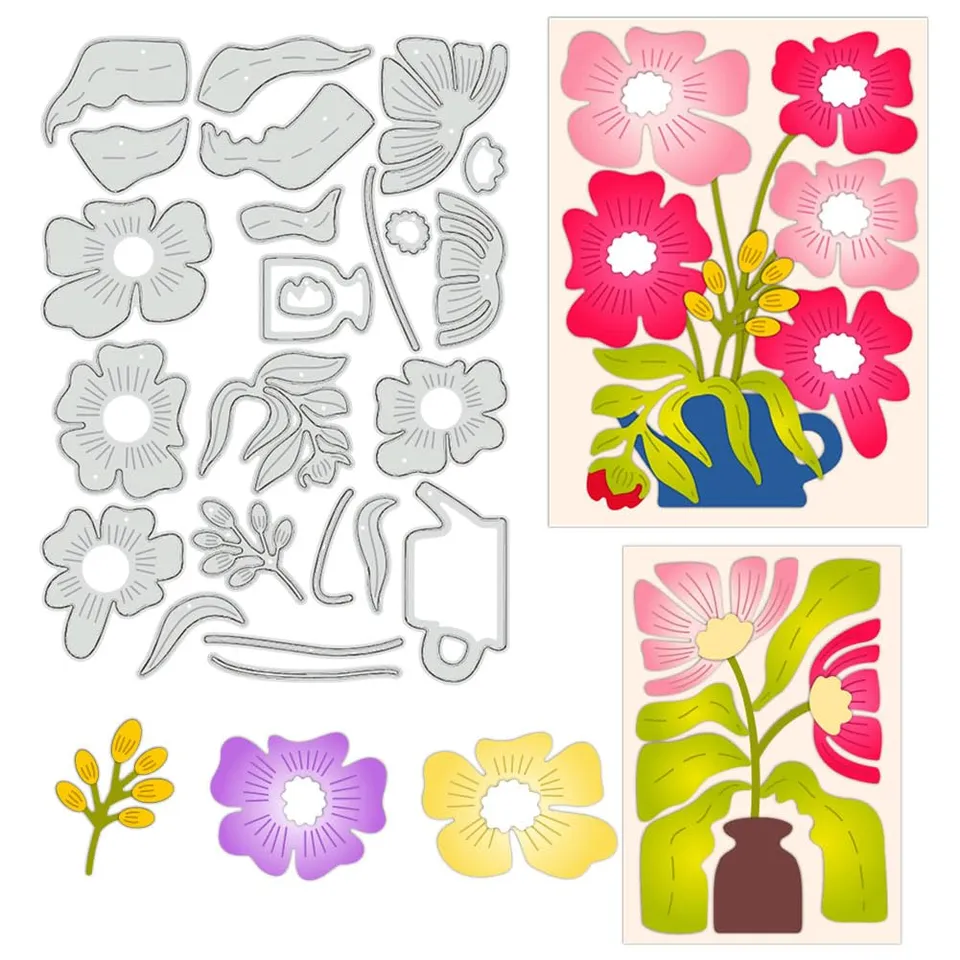 BENECREAT bouquet abstrait dies scrapbooking fleurs