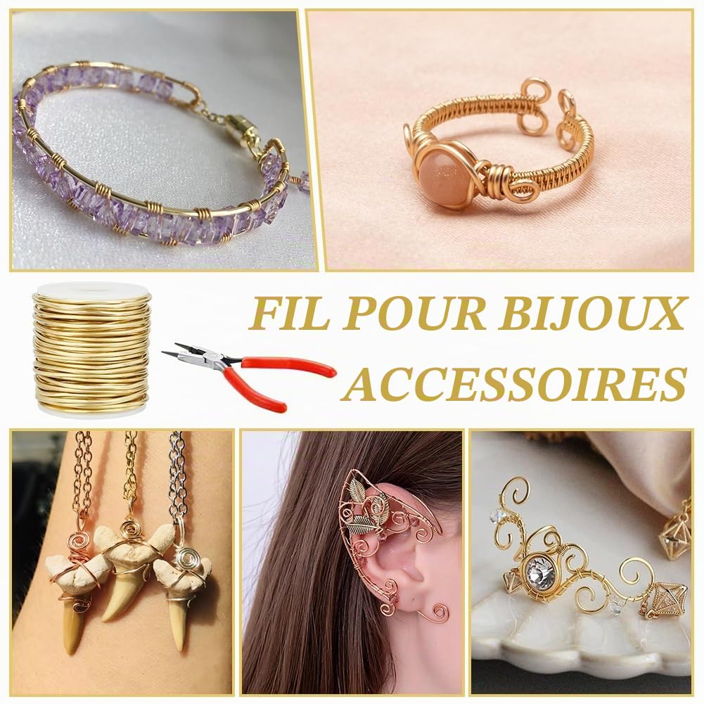 BENECREAT Fil laiton doré 2mm 20m CWIR-WH0018-02-EU bijoux