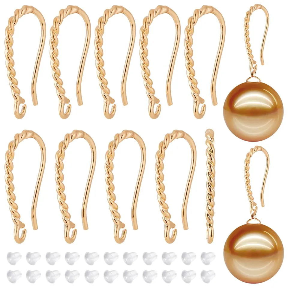BENECREAT clous oreilles plaqué or 14K crochets