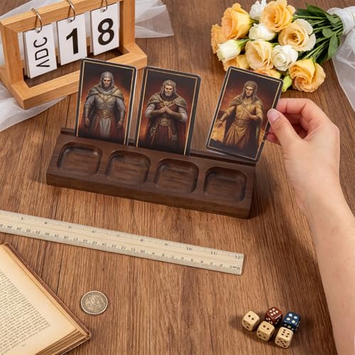 BENECREAT Plateau organisateur bois jetons marron coco 22 cm
