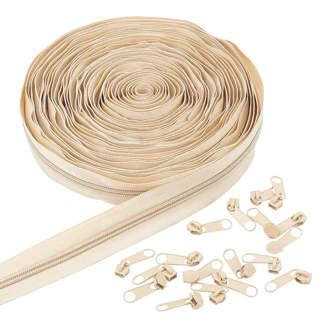 BENECREAT fermeture éclair nylon #5 bois bohu 10 m +20 curseurs