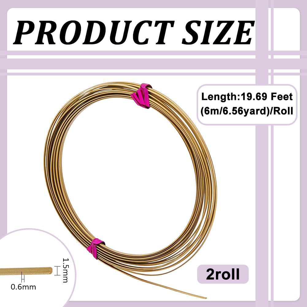 BENECREAT fil laiton demi-rond bijoux 1,5mm 6m