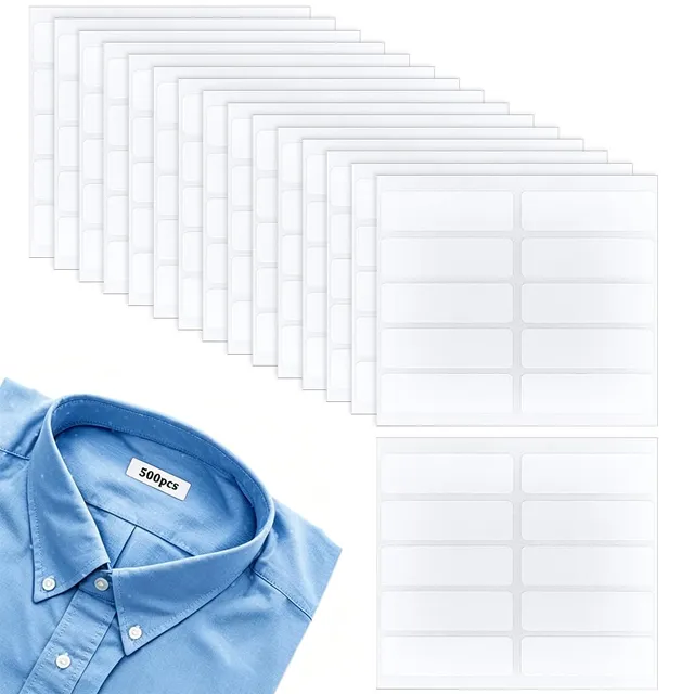 BENECREAT Étiquettes Tissu Lavables Sans Repassage Blanches x500