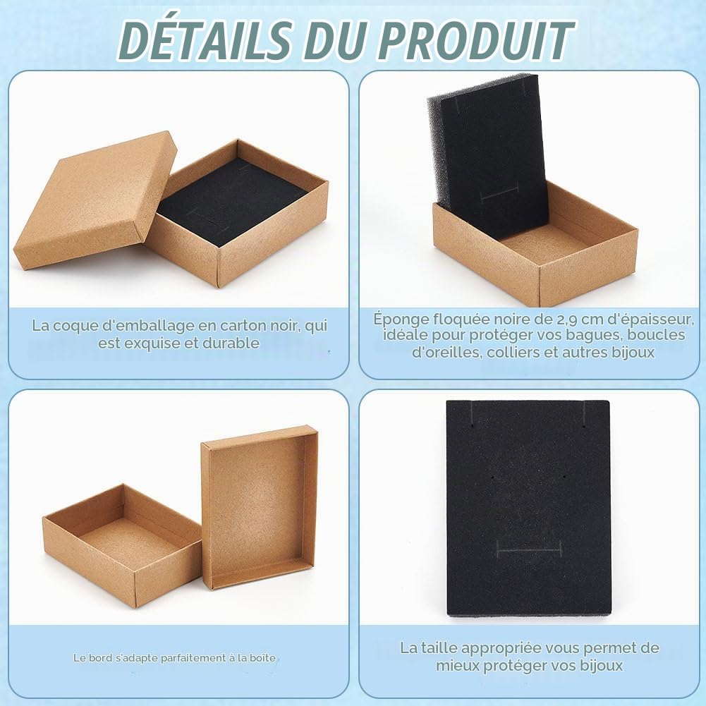 BENECREAT Boîtes bijoux kraft 9x7cm x24