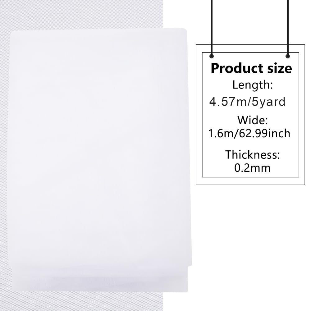 BENECREAT Tissu maille nylon blanc 4,5 m voile mariée