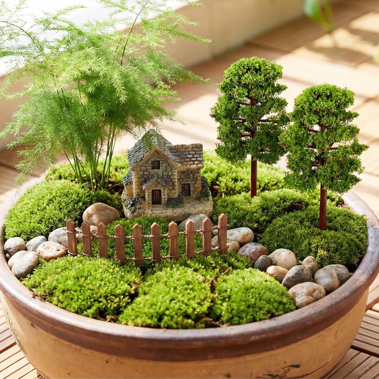 ROSENICE arbre miniature vert foncé lot 20 8cm