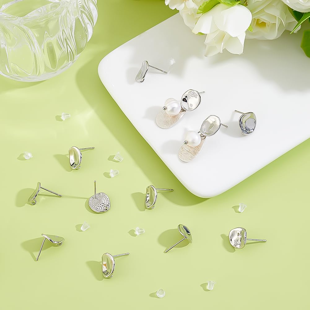 BENECREAT Clous Oreilles Platine 11,5x10mm Lot 52 Laiton