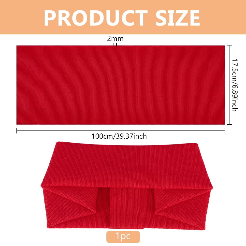 BENECREAT Tissu Côtelé Rouge Foncé 100x17,5 cm Polyester