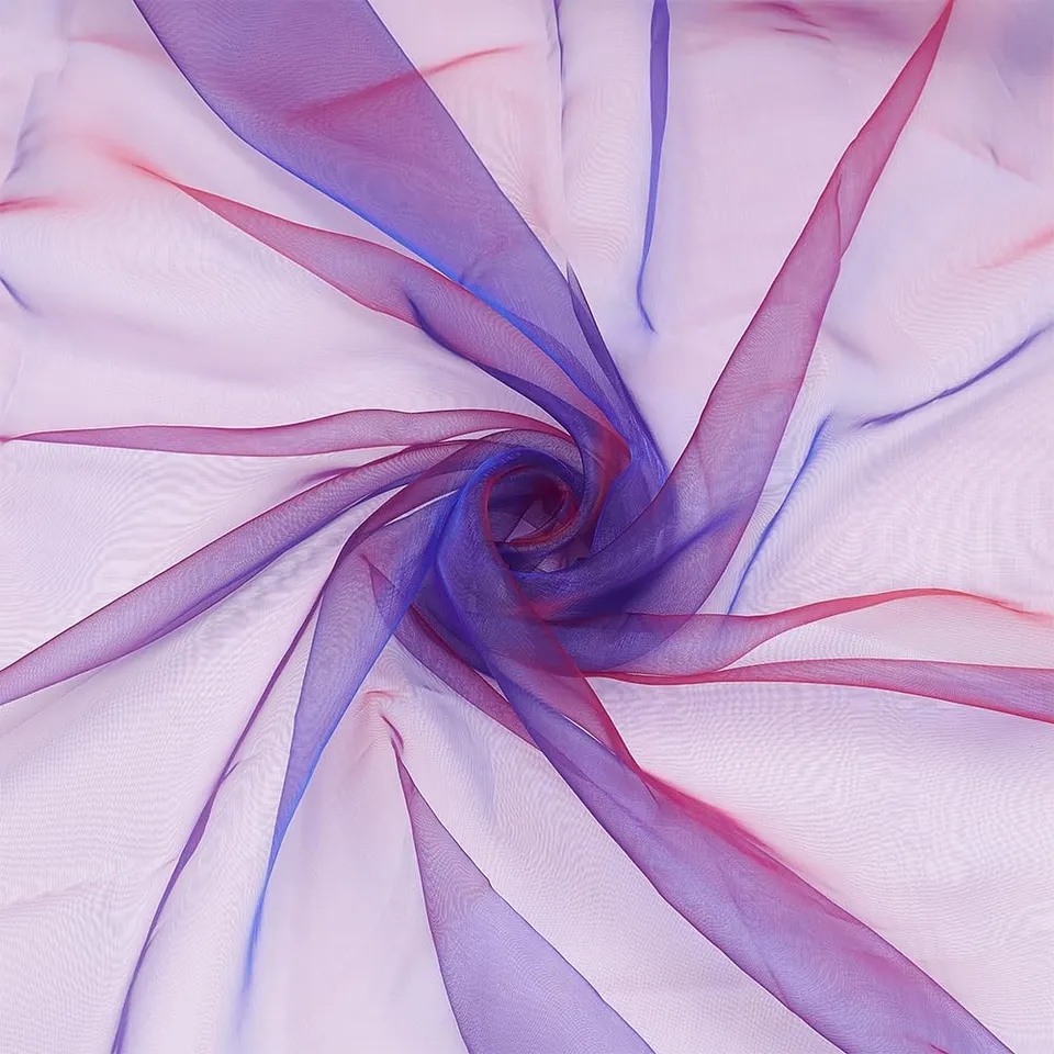 BENECREAT Tissu organza bicolore bleu roi 152 cm x 3 m