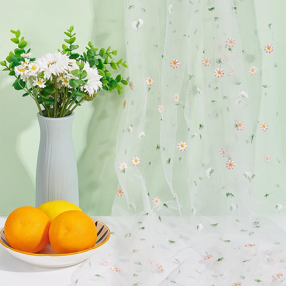 BENECREAT Dentelle Organza Marguerite 126cm 1,8m