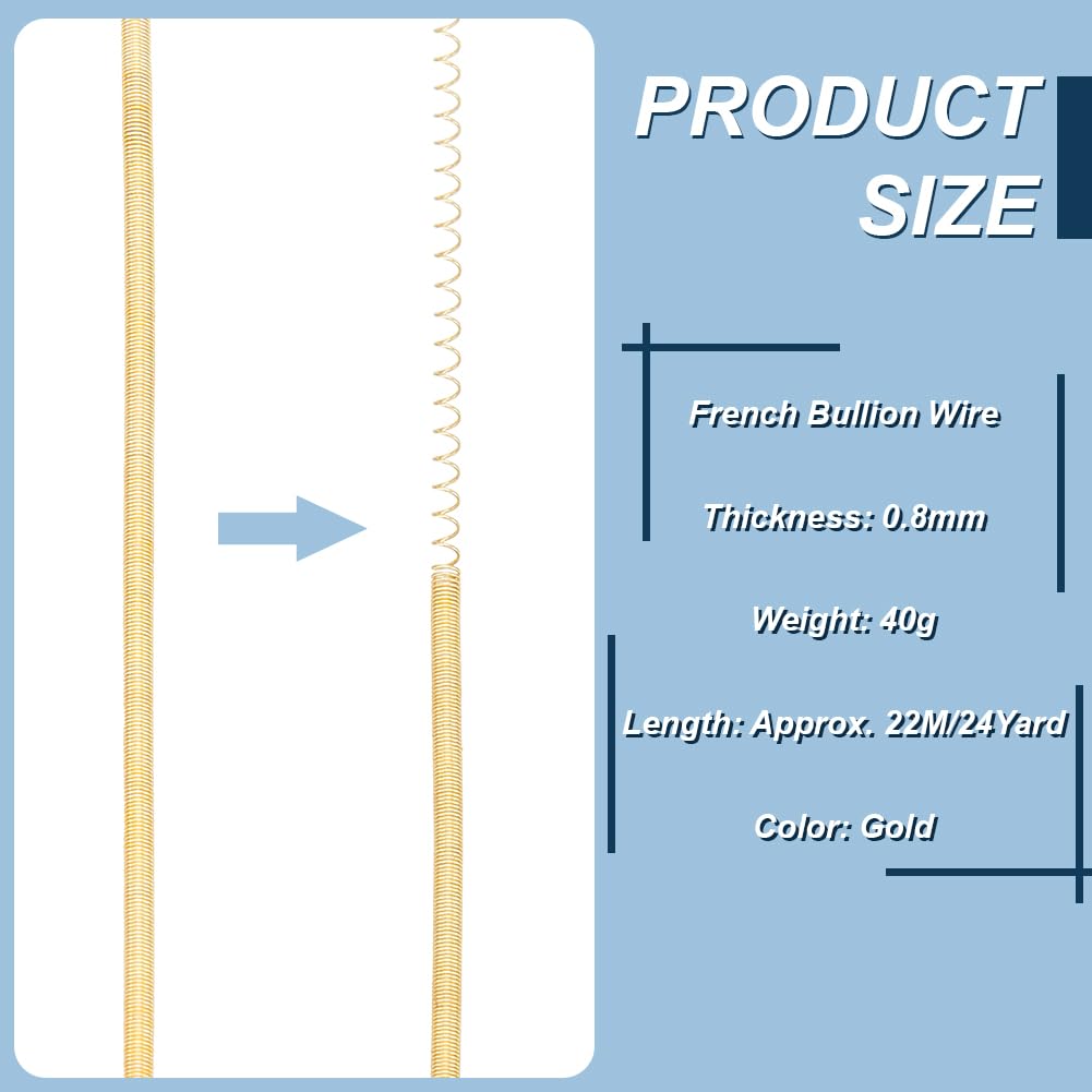 BENECREAT Fil Cuivre Doré 0.8mm 22m 40g Mat Broderie